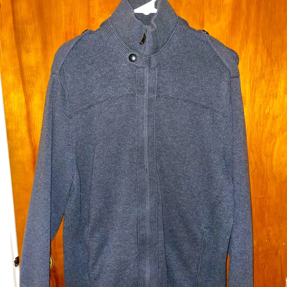 Mens Large Banana Republic Cashmere Zip-up Sweater